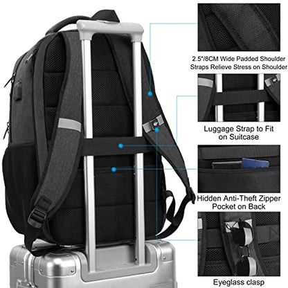 17.3 Inch Laptop Backpack, School Backpack,Large TSA Travel Carry on Backpack,College Student Bookbag with USB Port,Teenagers Water Resistant Computer Bagpack Gift for Men Women,Grey - color: 17.3 Inch-grey