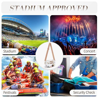 Clear Bag Stadium Approved, Clear Crossbody Bag Purses for women for Concert, Sports, Festivals - color: White-01