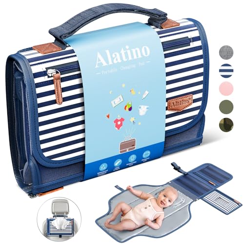 Portable Diaper Changing Pad for Baby, Detachable Travel Changing Pad with Baby Wipes Pocket, Gifts for Baby Shower, Newborn Girls and Boys (Navy) - color: Navy Blue