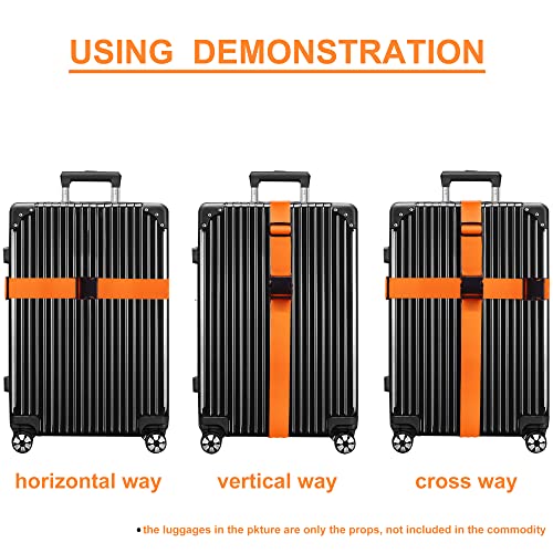Luggage Straps for Suitcases TSA Approved Travel Belt 4 Pack by Chelmon(Orange) - color: Orange
