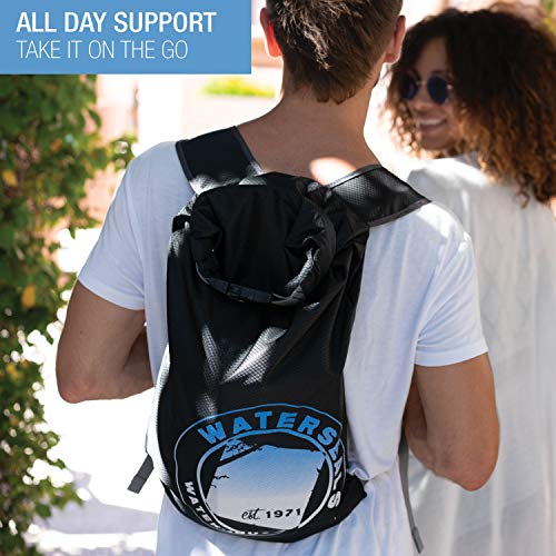 WaterSeals Locking Backpack + Waterproof Bag for Women & Men with Ripstop Material & Anti-Theft Combination Lock to Protect Wallet, iPhone or Valuables at the Beach, Pool, Skiing, or Camping, Black - color: Black