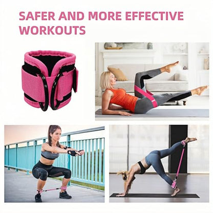 Women's ankle resistance band elastic band set - Hip workout equipment for kickback hip fitness training, female hip lift exercise belt，Natural Rubber Leg Hip Glute Workout Bands, Includes Storage Bag