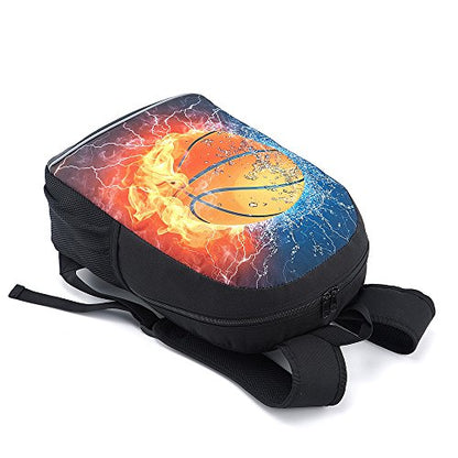 CAIWEI American Football Backpack School Bag (Burning basketball) - color: Burning Basketball, size: 17.2*11.7*5.5 Inch