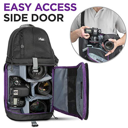 Altura Photo Camera Sling Bag - Backpack for Canon, Nikon, Sony & GoPro DSLR & Mirrorless Cameras - Crossbody Backpacks for Photographers