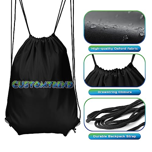 Custom Drawstring Backpacks Personalized Drawstring Bag with Logo Name Text for Gym Dance Basketball Football Outdoor Sports (13"X15.3") - size: 13"X15.3"