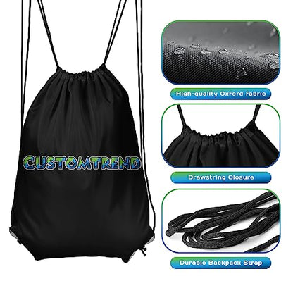 Custom Drawstring Backpacks Personalized Drawstring Bag with Logo Name Text for Gym Dance Basketball Football Outdoor Sports (16.5"x19.6") - size: 16.5"x19.6"