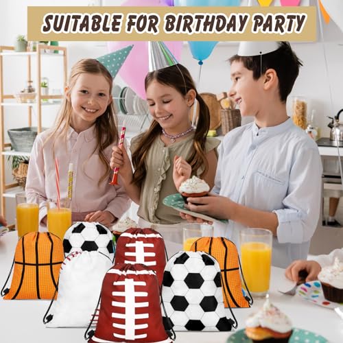 Tanlade 24 Pcs Drawstring Bags Cinch Sack Candy Drawstring Bag Goodie Favor Bags Supplies Gifts for Sports Party Men Women(Mixed ball,7 x 10 Inch) - size: 7 x 10 Inch, style: Mixed Ball