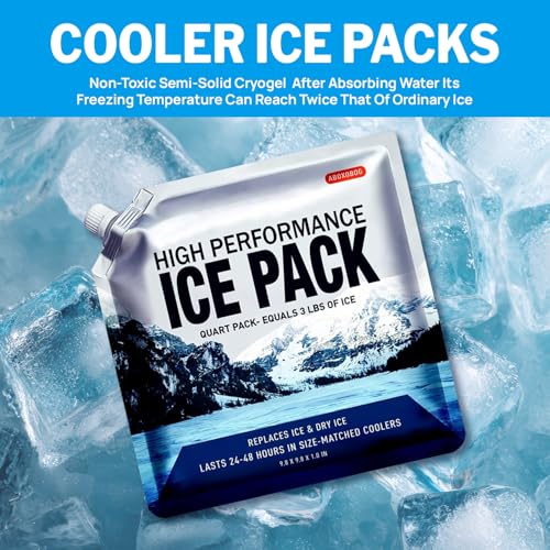 Reusable Ice Packs for Coolers Long Lasting Gel Freezer Packs for Cooler Bag Cooler Backpack Lunch Box, Keeps Food Cold Fresh (9.8"x9.8"x2P) - size: Medium-2pk