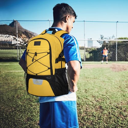 Goloni Soccer Backpack,Basketball Backpack with Ball Compartment & Shoe Compartment,Backpack for Basketball,Soccer - color: orange