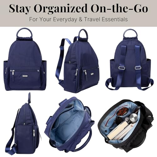 Baggallini Womens With Rfid Phone Wristlet All Day Backpack, Navy, One Size US - color: Navy