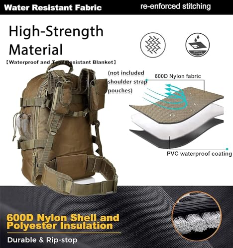 Expandable 40-64L Military Tactical Backpack 3 Day Bag Hiking Gym Sport Camping - color: Green