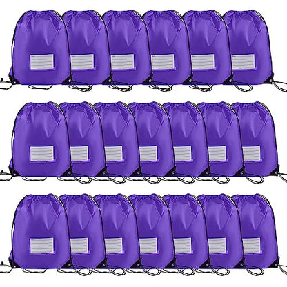 20 Pcs Drawstring Bags,Bulk Draw String Backpack, DIY Gym Sports Cinch Bag Sackpack for Women Men, Purple - color: Purple