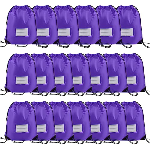 20 Pcs Drawstring Bags,Bulk Draw String Backpack, DIY Gym Sports Cinch Bag Sackpack for Women Men, Purple - color: Purple