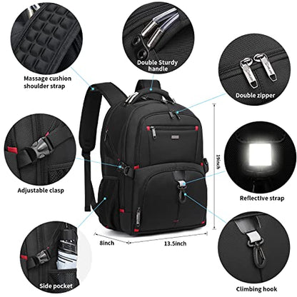 DUSLANG 50L Travel Laptop Backpack for Men Women, Extra Large Heavy Duty Big Carry on Backpack for Weekend Airline Approved Fits 17 Inch Computer, Black - color: 50l Black