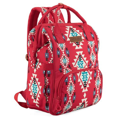 Montana West Wrangler Callie Diaper Bag Backpack with Stroller Straps Multifunction Baby Travel Bag WG2204-9110BDY - color: Cherry