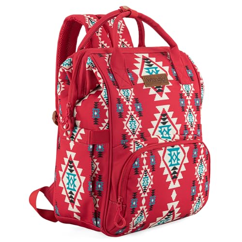 Montana West Wrangler Callie Diaper Bag Backpack with Stroller Straps Multifunction Baby Travel Bag WG2204-9110BDY - color: Cherry