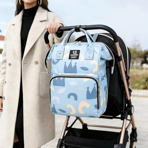 Diaper Bag Backpack for Moms Baby Essentials Travel Tote Nappy Changing Bag with Insulated Pockets,Multi-Waterproof Backpack (Blue) - color: Blue