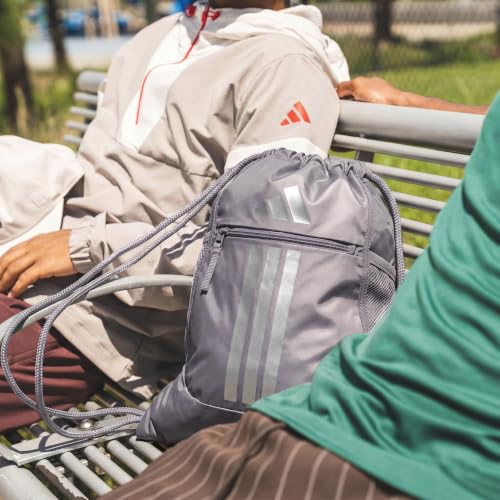 adidas Alliance Sackpack Drawstring Bag - color: Slate Grey/Silver Metallic/3
