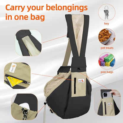 Dog Carrier Sling, Dog Carriers for Small Dogs Up to 20lbs, Black - color: Black