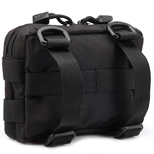 MOLLE Pouches - 2 Pack Tactical Compact Water-Resistant Utility Gadget Gear EDC Pouch - color: Pack of 4 Black