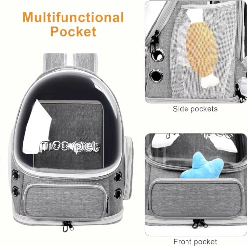 Cat Backpack Carrier, Breathable Bubble Backpack Large Space Cat Carrier Backpack for Kitty Small Dog, Grey - color: Expandable Backpack-Grey