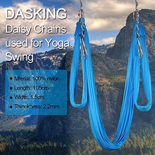 DASKING 23KN (5070 lbs) Heavy Duty Straps - 2 Pack Adjustable Daisy Chain Webbing for Aerial Yoga, Hammock, Fitness & Rigging - CE/EN566 Certified, Red/Grey - color: Grey