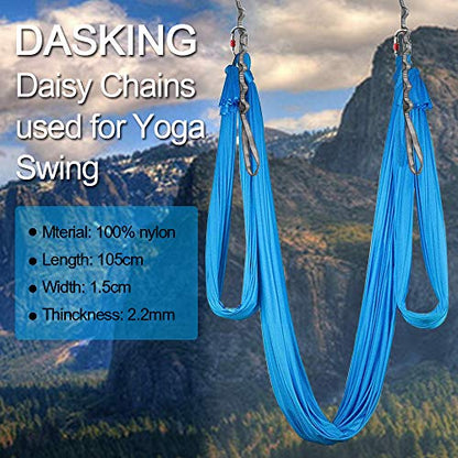 DASKING 23KN (5070 lbs) Heavy Duty Straps - 2 Pack Adjustable Daisy Chain Webbing for Aerial Yoga, Hammock, Fitness & Rigging - CE/EN566 Certified, Red/Grey - color: Grey