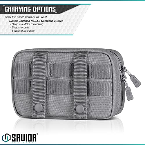 Savior Equipment IFAK Buddy Tactical First-Aid Kit Rip Away MOLLE Pouch Emergency EMT Utility Organization Medical Supply Carrier Outdoor Survival Travel Bag, Attach to Backpack/Belt Loop - color: SW Gray