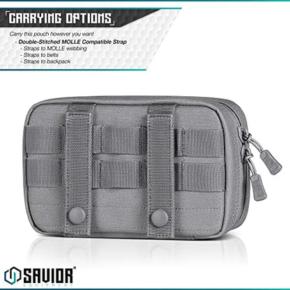 Savior Equipment IFAK Buddy Tactical First-Aid Kit Rip Away MOLLE Pouch Emergency EMT Utility Organization Medical Supply Carrier Outdoor Survival Travel Bag, Attach to Backpack/Belt Loop - color: SW Gray