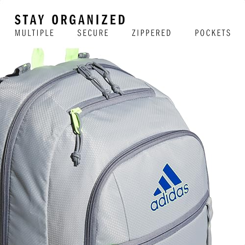 adidas Excel 7 School Backpack for Laptop, Gym and Travel, 34L, Stone Grey/Team Royal Blue/Lucid Lemon Yellow/7, OSFA - color: Stone Grey/Team Royal Blue/Lucid Lemon Yellow/7, size: One Size