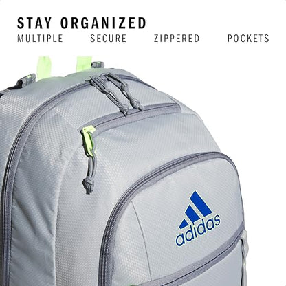 adidas Excel 7 School Backpack for Laptop, Gym and Travel, 34L, Stone Grey/Team Royal Blue/Lucid Lemon Yellow/7, OSFA - color: Stone Grey/Team Royal Blue/Lucid Lemon Yellow/7, size: One Size