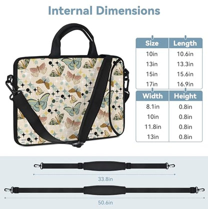 RICHEN 17 inch Laptop Shoulder Bag Carrying Case with Handle Fits 15.6/16/17/17.3/17.4 inch Laptop Notebook (Butterflies Wishes, 16-17.3 inch) - color: Butterflies Wishes