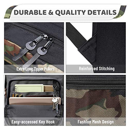 VASCHY School Backpack, Water Resistant Lightweight Casual Backpack for Men Women with Padded Laptop Sleeve Black & Camo - color: Black & Camo