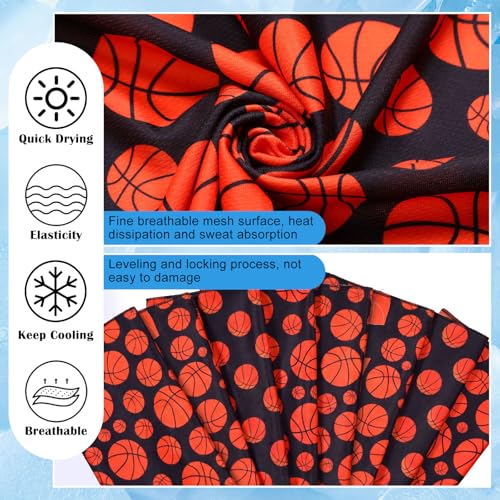 FuWeave 12 Pack Basketball Cooling Towel 40 x 12 Inch Breathable Sport Cooling Towel Microfiber Fast Drying Team Gifts for Athletes Yoga Gym Camping Running - style: Classic Basketball