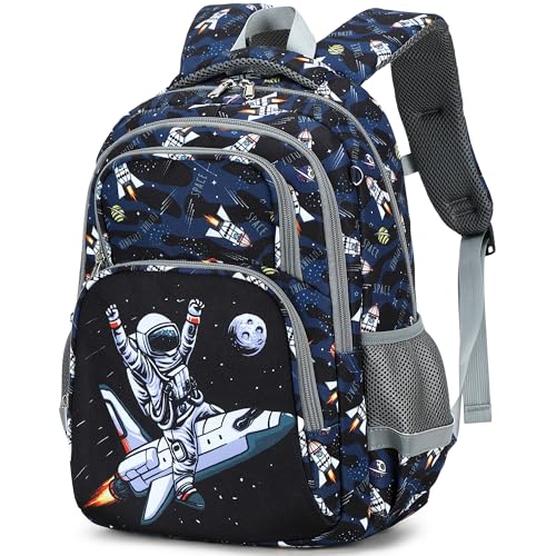 abshoo Cute Astronaut School Backpack For Boys Elementary Kindergarten Kids School Bag (Astronaut Navy Black) - color: Astronaut Black B