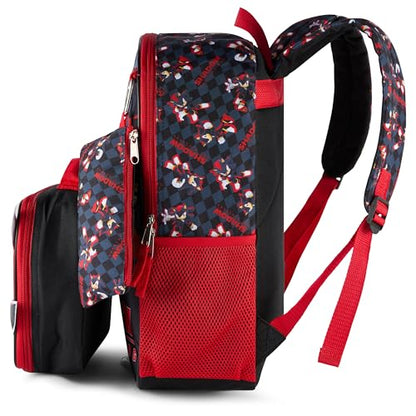 AI ACCESSORY INNOVATIONS Sonic the Hedgehog 5 PC Backpack Set for Girls & Boys, 16” Book Bag Featuring Shadow The Hedgehog, Black - color: Shadow The Hedgehog