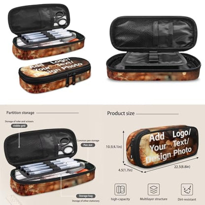 Custom Backpack for Girls Boys Backpack with Lunch Box Water Bottle Carrier with Strap and Soft Pencil Case 4Pcs Set 17" Bookbag with Large Front Pocket Sturdy School Bag for Kids Elementary - color: Customized