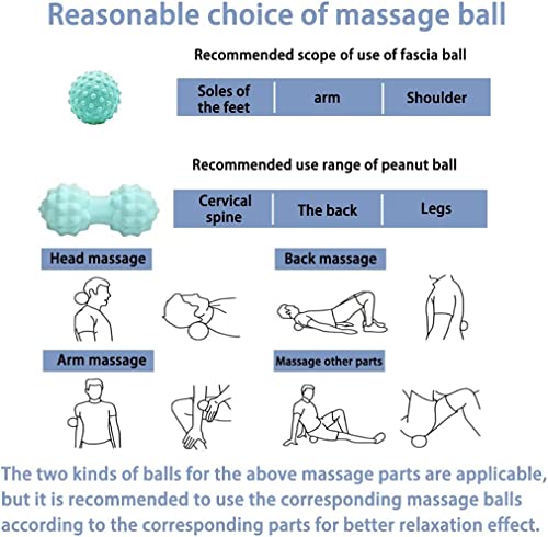 Peanut Massager Ball Set, Double Lacrosse Massage Ball and Mobility Ball for Physical Therapy, Myofascial Deep Tissue Trigger Point Massage Tool for Neck, Shoulder, Back, Legs, HIPS (Green) - color: Green