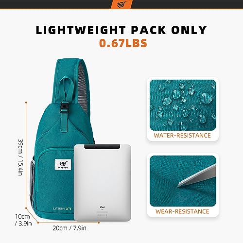 SKYSPER Sling Bag RFID Crossbody Sling Backpack Cross Body Shoulder Bag Travel Hiking Daypack for Women Men(Cyan) - color: Cyan