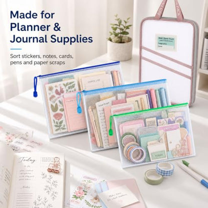 13pcs Mesh Zipper Pouches with Organizer Bag, 3 Sizes Plastic Bags - style: 13pcs
