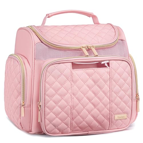Tealari Large Toiletry Bag for Women Men,Bathroom Bag,Water Resistant Shower Bag,Makeup Bag,Portable Shower Caddy for College Dorm,Hanging Travel Toiletry Bag with Transparent Waterproof Phone Pocket - color: Pink-1