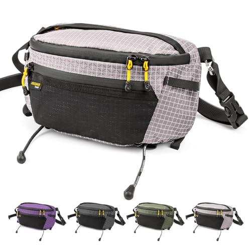 HIKEMAN Strap Pack Pouches for Backpack, Lightweight Phone Pocket, Large Capacity and Waterproof Fanny Pack Multi-functional Outdoor Bag for Hiking, Running, Travel, Cycling (Grey) - color: Grey