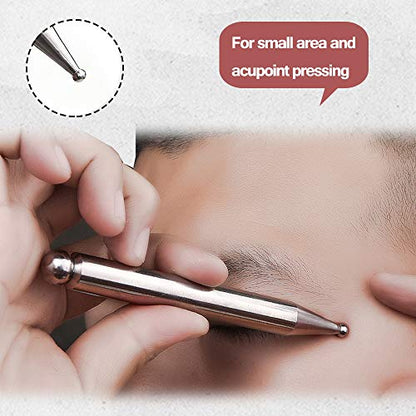 FeelFree Sport Stainless Steel Manual Acupuncture Pen-Deep Tissue Massage Tool- Reflexology Trigger Point Massage Tools for Relief Pain Full Body Relaxing Self-Massage Acupressure Bar - style: Modern