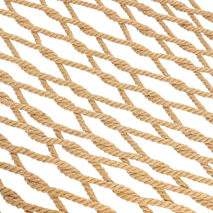 Lazy Daze Hammocks Double Rope Hammock, 2 Person Traditional Outdoor Hand Woven Cotton Rope Hammock with Spreader Bar, Carabiners, Tree Straps, Chains for Patio Yard - Max 450 Lbs, Tan - color: Tan
