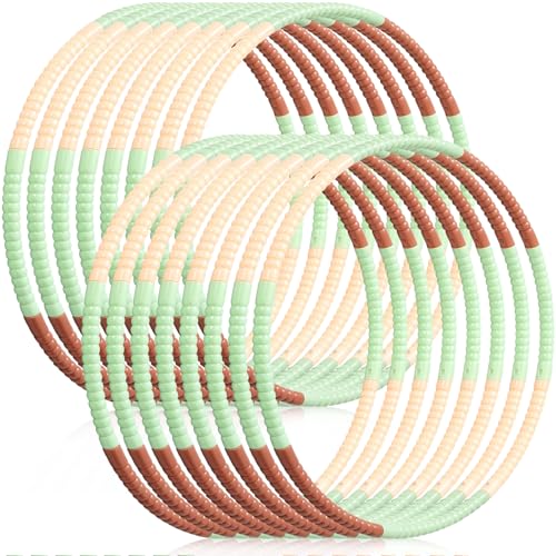 Vinsot Toy Hoop Detachable Plastic Hoops Exercise Equipment Toy Adjustable Rings for Sports Party Game Dance Pet Training - color: Earth Tone Mix