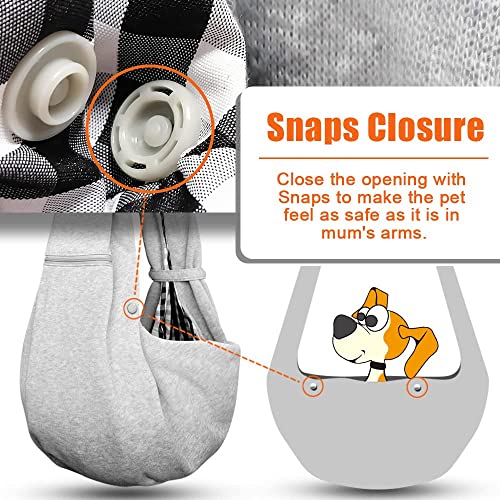 Tomkas Small Dog Sling Carrier - Cat Sling Carrier - Zipper Pocket & Adjustable Strap - for 3-10 lbs Pets(Gray) Puppy - color: Gray