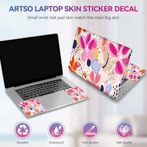 ArtSo Laptop Skin Sticker Decal, 17 17.3inch Laptop Netbook PC Notebook Universal Vinyl Reusable Skin Sticker Cover Personalized Art Case Protector, Flower Abstract - color: Flower Abstract