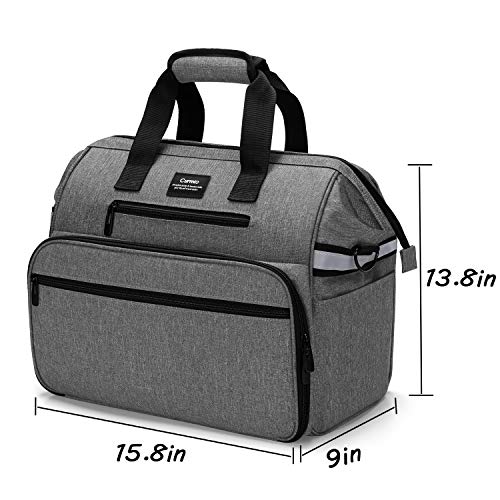 CURMIO Home Health Nurse Bag, Medical Supplies Bag with Padded Laptop Sleeve for Home Visits, Health Care, Hospice, Bag ONLY, Gray (Patent Pending) - color: Gray
