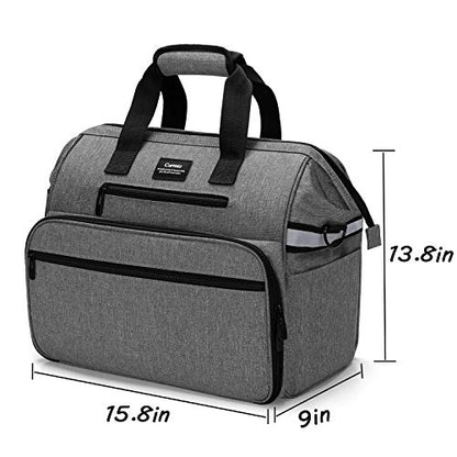 CURMIO Home Health Nurse Bag, Medical Supplies Bag with Padded Laptop Sleeve for Home Visits, Health Care, Hospice, Bag ONLY, Gray (Patent Pending) - color: Gray