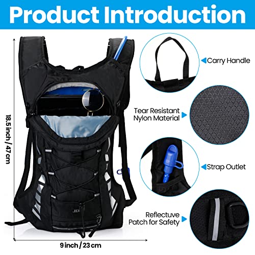 2 Set Hydration Backpack with 2L Water Bladder, Hydration Pack with Hydration Bladder Hiking Running Cycling Biking Water Backpack Pack for Men and Women